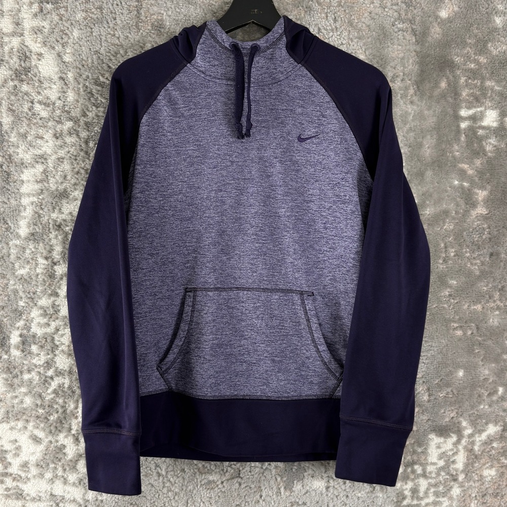 Nike Size L Therma-Fit Pullover‎ Fleece Hoodie Purple Long Sleeve Womens